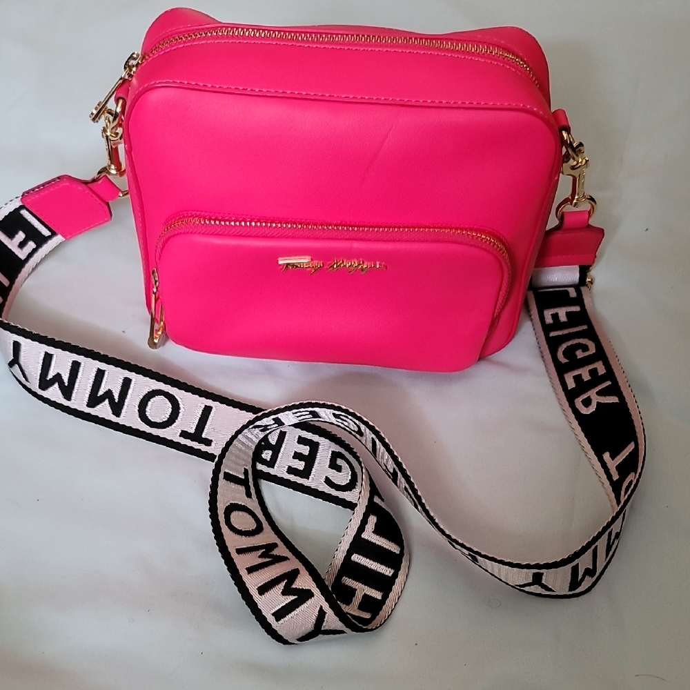Tommy Hilfiger Pink Crossbody Bag with Gold Hardware